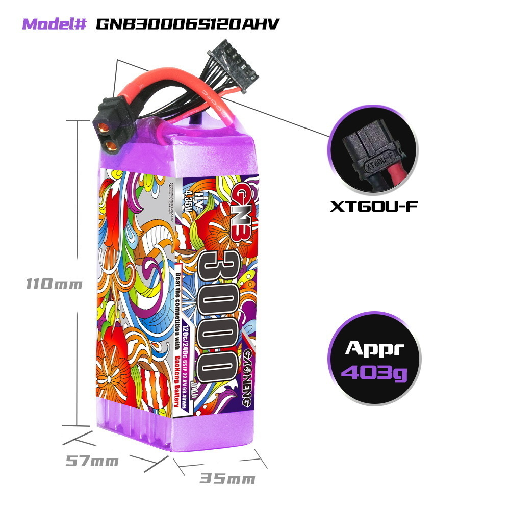 Baterai Lipo GNB 6S 22.8V 3000 - Fpv Drone Battery ulasan dan harga